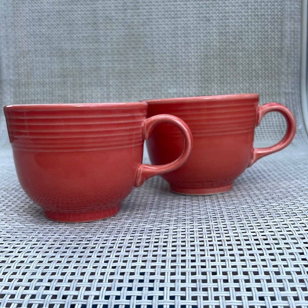 1990’s Fiestware Persimmon flat coffee cups